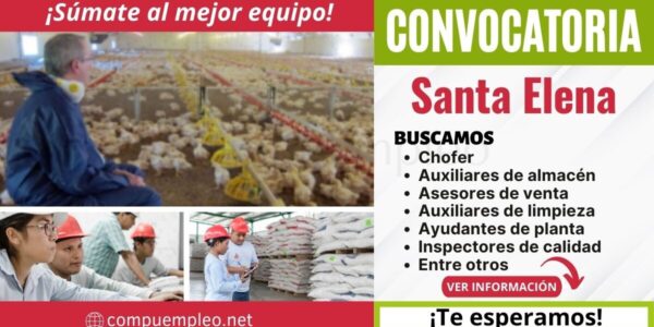 Grupo Santa Elena cuenta con nuevas plazas para ti