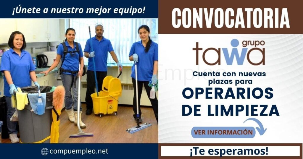 TAWA: Nuevas plazas para personal de limpieza