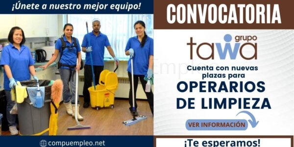 TAWA: Nuevas plazas para personal de limpieza