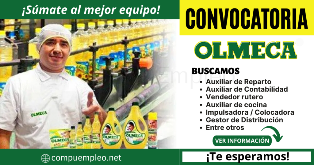 Empleos OLMECA: Prestigiosa empresa aceitera requiere de tu talento Empleos OLMECA: Prestigiosa empresa aceitera requiere de tu talento