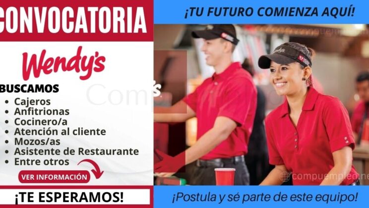 Restaurante Wendy’s cuenta con nuevas plazas para personal de ambos sexos