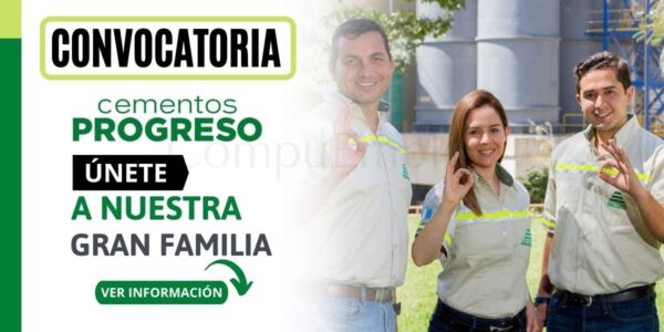 Convocatoria Cemento Progreso: Nuevas plazas auxiliares, almaceneros, vendedores y entre otros