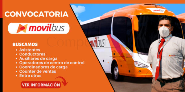 Importante empresa de transporte interprovincial MOVIL BUS ofrece nuevos puestos de trabajo Importante empresa de transporte interprovincial MOVIL BUS ofrece nuevos puestos de trabajo
