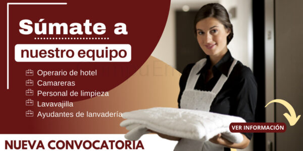Convocatoria para personal de LIMPIEZA en Cadena de Hoteles