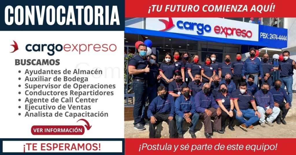 Reciente convocatoria de empleos en CARGO EXPRESO Reciente convocatoria de empleos en CARGO EXPRESO