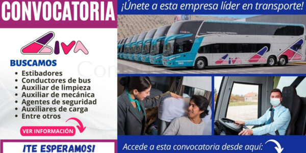 Gran convocatoria en Empresa de Transportes CIVA Gran convocatoria en Empresa de Transportes CIVA