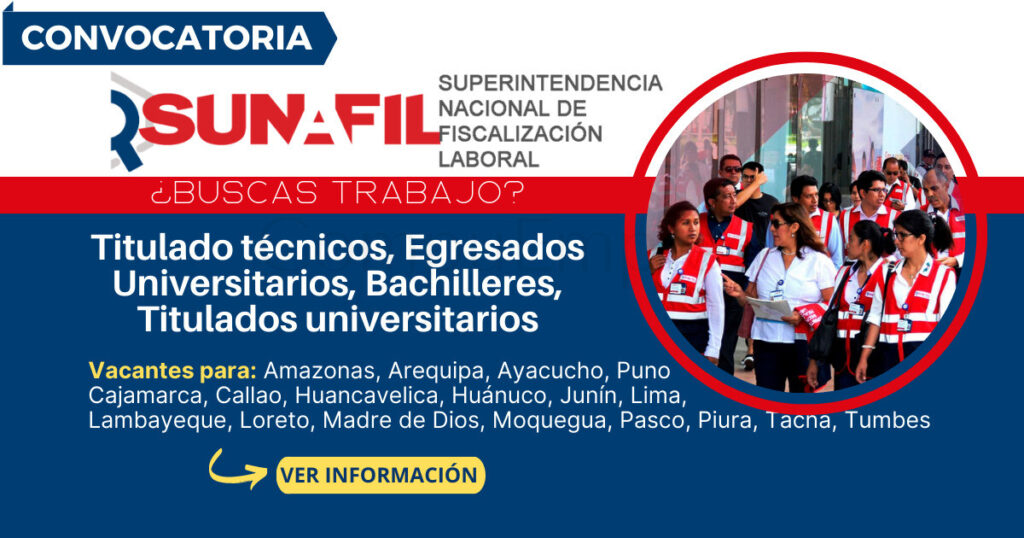 Convocatoria de empleos en SUNAFIL