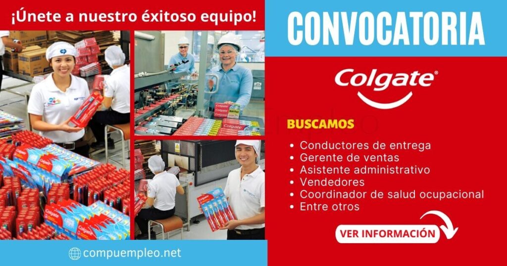 Empleos disponibles en empresa COLGATE