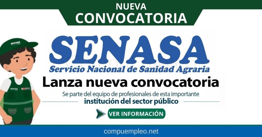 SENASA cuenta con nueva convocatoria Laboral
